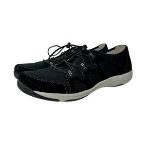 Dansko Sneakers Holland Suede Leather Slip On Shoes Bungee Comfy Black 40 9.5